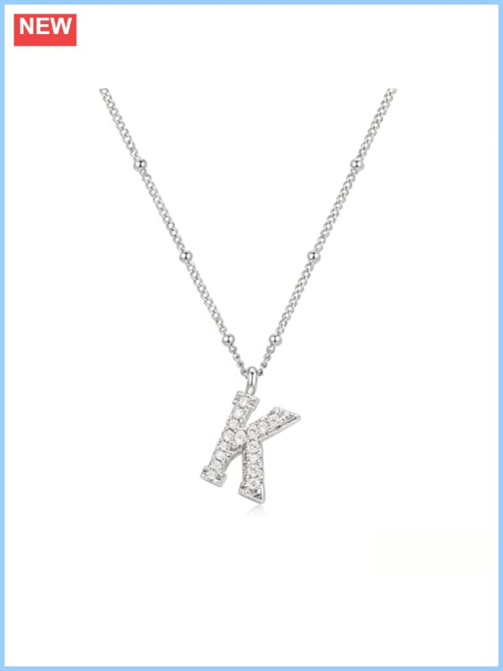 24K Gold Plated Initial Pendant Necklace, Zirconia Letter Necklace, Lobster
